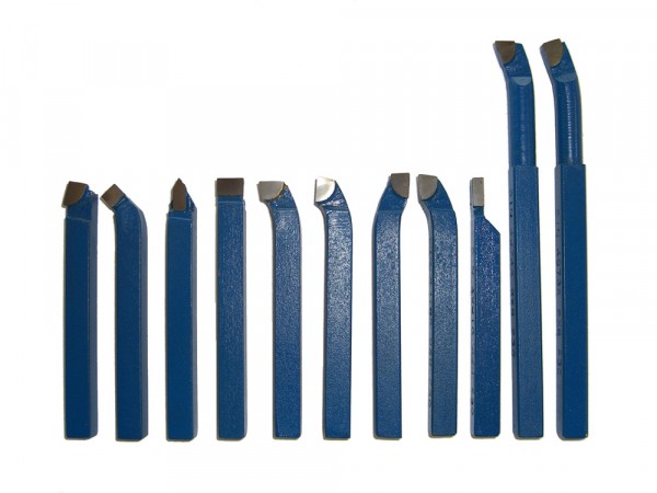 Drehstahl-Satz Drehmeißel-Set 11-teilig mit Hartmetallplatten P30, DIN4976, 8 x 8 mm